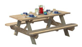 UFP 106116 Picnic Table, 27-1/2 in W, 6 ft H, Pine Table, Southern Yellow Table